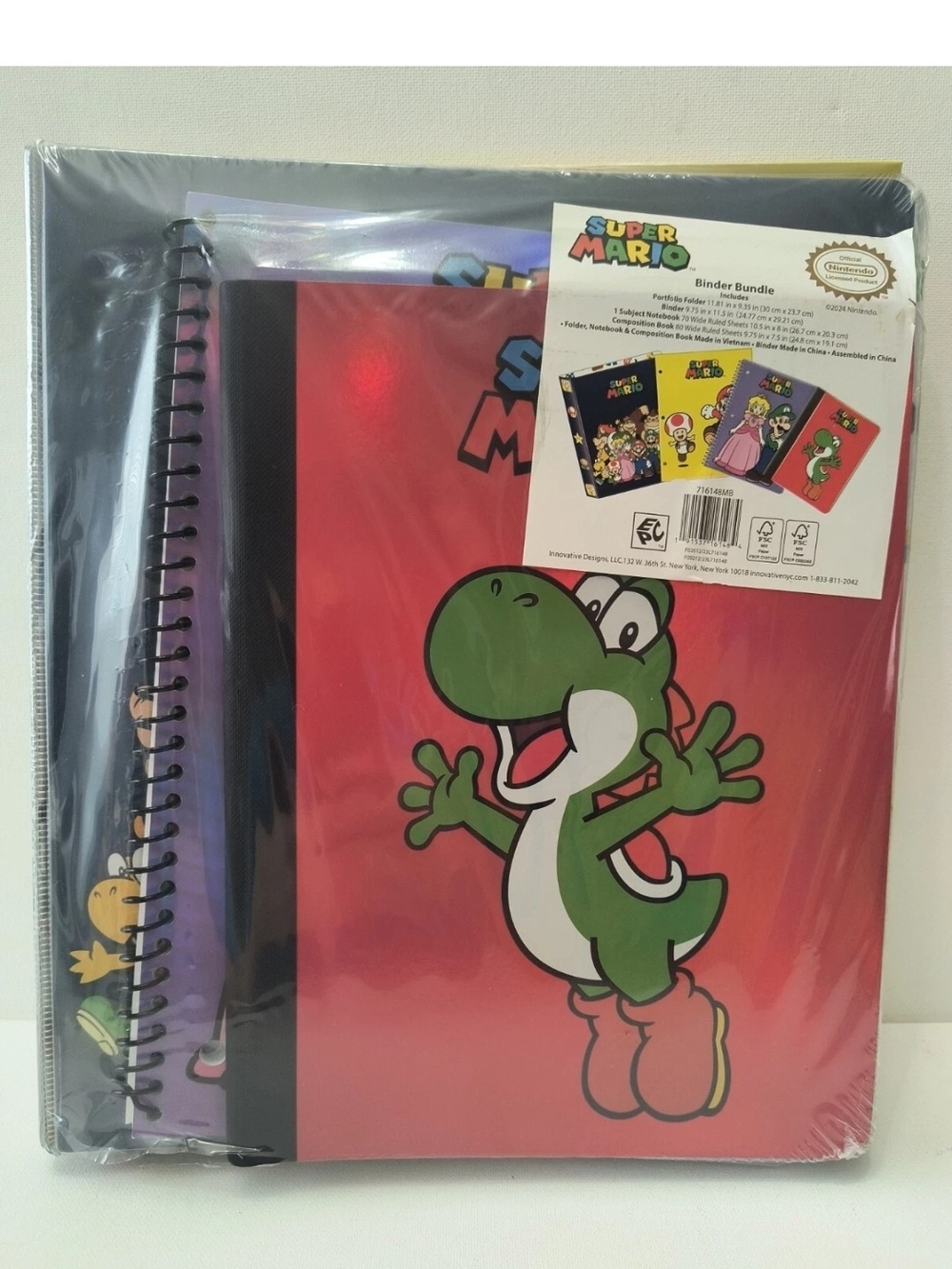 Nintendo Super Mario Yoshi Red Party Binder Set